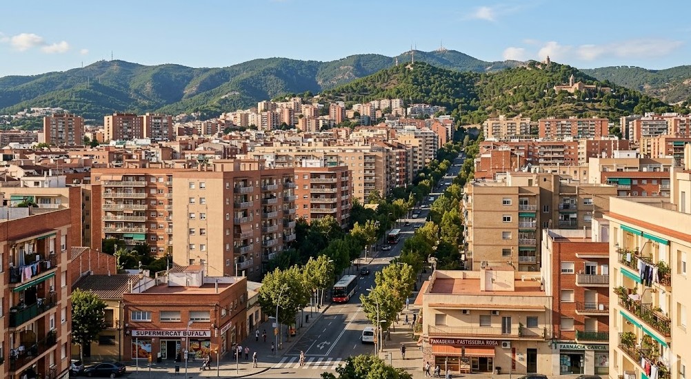 Vista del entorno urbano y residencial de Bufalà y Badalona